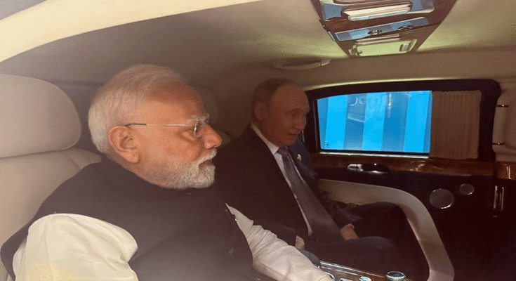 Modi in Putin's car at China SCO