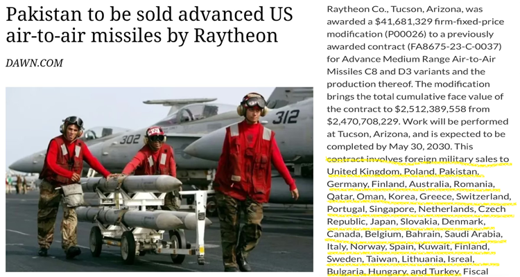 US Approves AMRAAM Missile Sale to Pakistan 