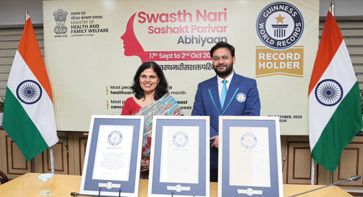 India Sets 3 Guinness World Records in Women’s Health Drive