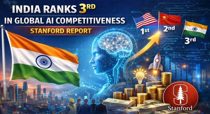 Bharat दुनिया का तीसरा सबसे AI-प्रतिस्पर्धी देश बना: स्टैनफोर्ड (Stanford) रिपोर्ट
