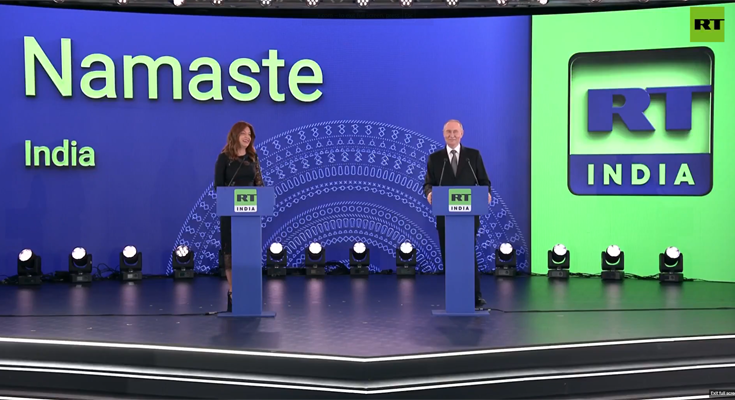 Putin Unveils RT India, Kremlin-Backed Network’s Biggest Global Expansion Yet