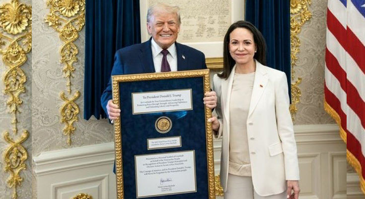 Venezuelan Leader Hands Nobel Peace Prize to Trump at White House