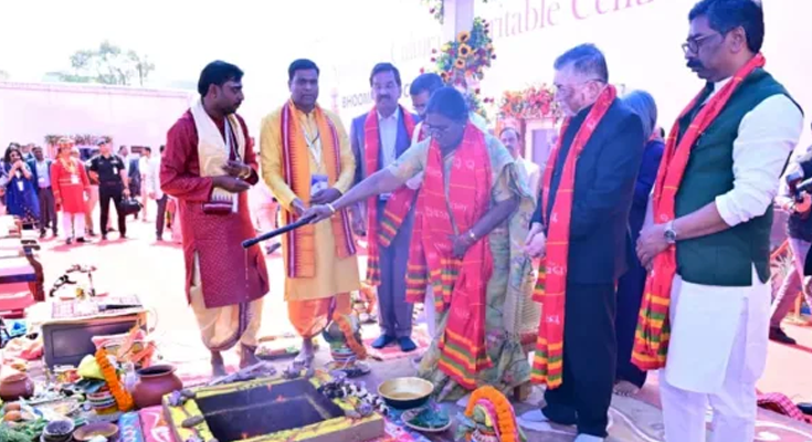 President Droupadi Murmu Lays Foundation for ₹100-Crore Jagannath Spiritual Centre in Jamshedpur
