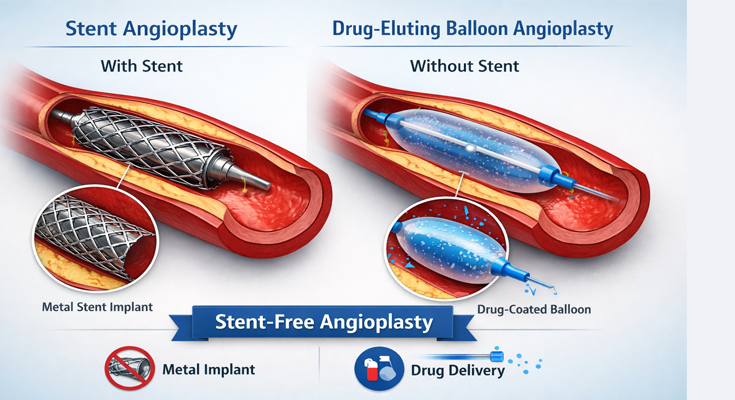 Stent-Free (स्टेंट-फ्री) Heart ट्रीटमेंट: क्या है ड्रग-एल्यूटिंग बैलून (Drug-Eluting Balloon) एंजियोप्लास्टी?