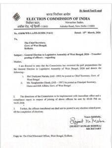 ECI Removes Bengal Chief Secretary, Home Secretary Hours After Poll Schedule Announcement