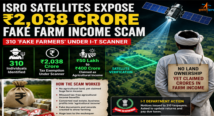 खेती नहीं, फिर भी करोड़ों की Agricultural Income ! ISRO की सैटेलाइट और Income Tax Dept ने खोला ₹2,038 करोड़ का टैक्स घोटाला