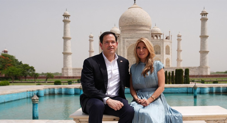 Marco Rubio, Wife Jeanette Visit Taj Mahal During High-Profile India Visit