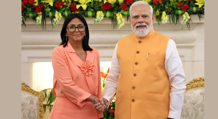 PM Modi Holds Talks with Venezuela Acting President Delcy Rodríguez in New Delhi