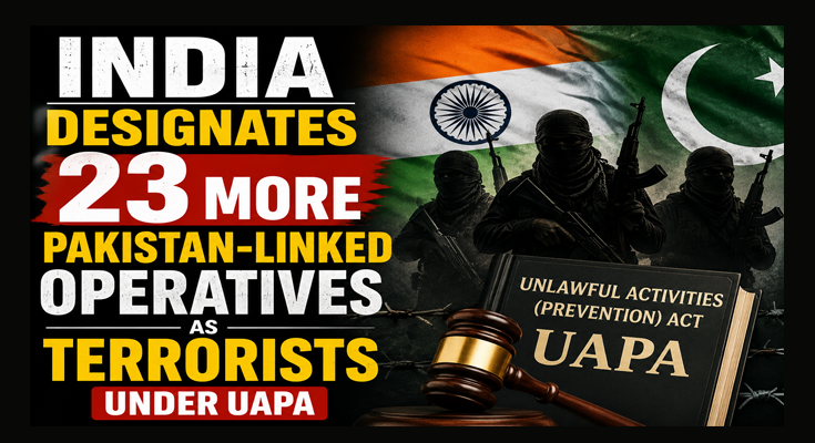 India Declares 23 Pakistan-Linked Operatives as Terrorists Under UAPA; Gujarat ATS Arrests 8 JeM Suspects