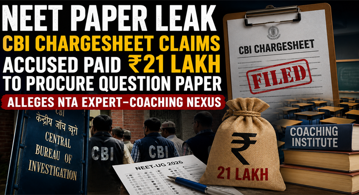 ₹21 Lakh to Leak NEET Paper? CBI Chargesheet Alleges Insider Conspiracy Involving NTA Experts and Coaching Operators