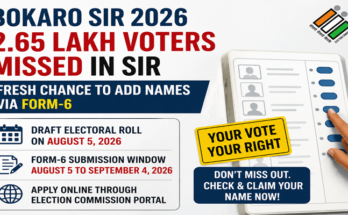 2.65 Lakh Bokaro Voters Missed in SIR; Fresh Chance to Add Names via Form-6 from August 5