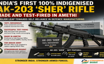 India’s First 100% Indigenous AK-203 ‘Sher’ Rifle Test-Fired at Amethi