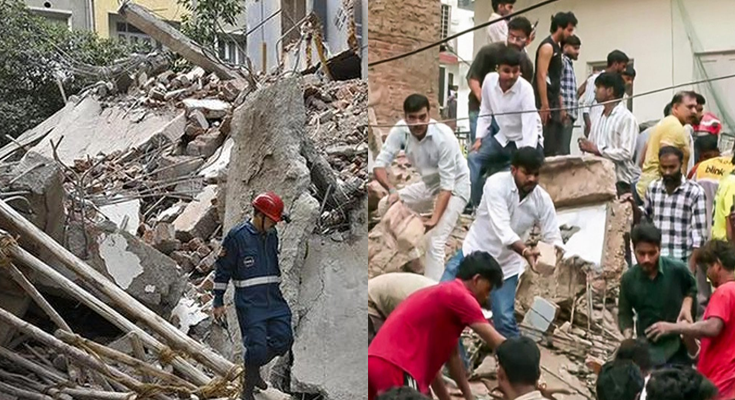 Delhi Hostel Building Collapse: 3 Dead, Several Feared Trapped in Satya Niketan