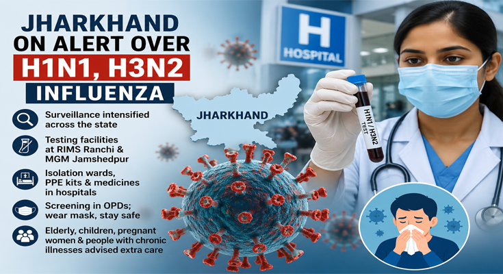 Jharkhand Steps Up H1N1-H3N2 Vigilance; RIMS, MGM Ready for Testing