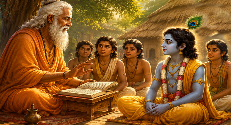 Shri Krishna की गुरुकुल (Gurukul) यात्रा में निहित शिक्षा-दर्शन: विद्या, विनय और विवेक का संदेश