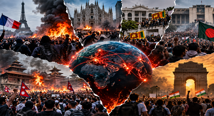 Global Protest Wave: France से Delhi तक विरोध-प्रदर्शनों का पैटर्न एक जैसा क्यों?