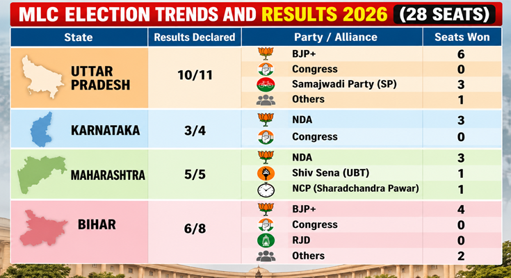 4-State MLC Polls: BJP Gains, Congress Draws Blank in Ballot-Paper Elections