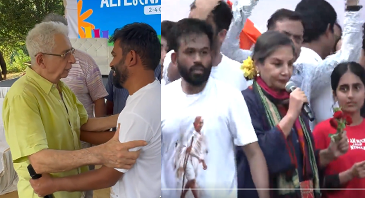 Mumbai: Shabana Azmi, Naseeruddin Shah, Vishal Dadlani Join CJP Protest at Shivaji Park