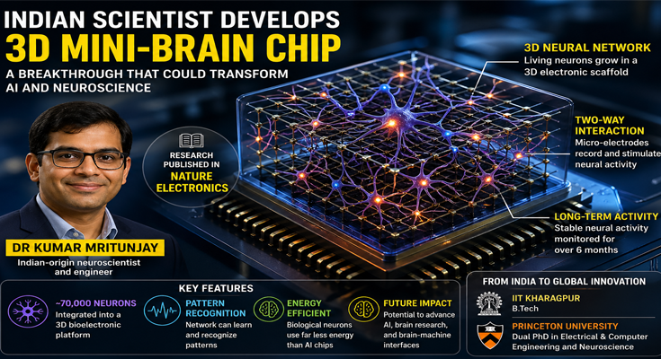 Mini-Brain on Chip: Indian Scientist Develops 3D Neural System for AI and Neuroscience